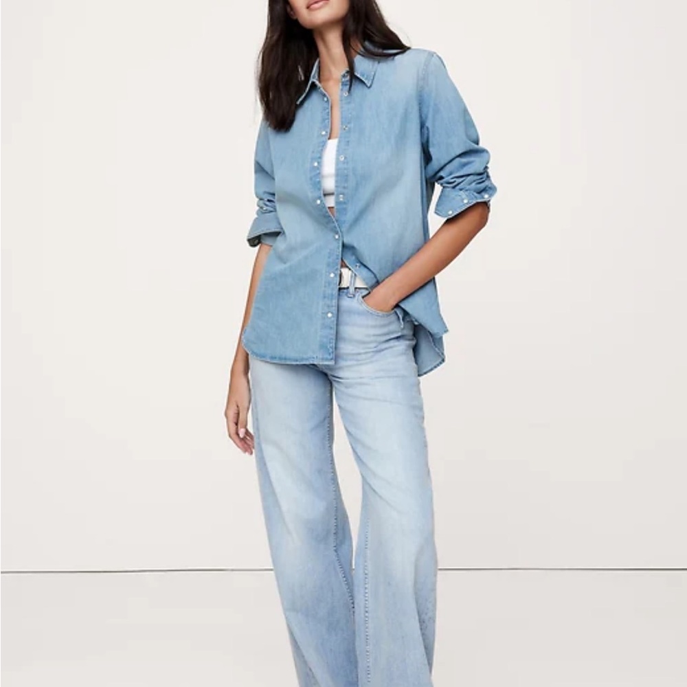 BANANA REPUBLIC THE EVERYDAY DENIM WESTERN SHIRT - Picture 4 of 8